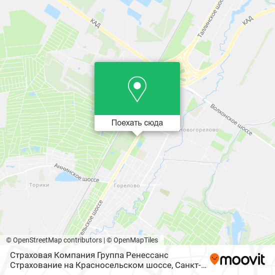 Карта Страховая Компания Группа Ренессанс Страхование на Красносельском шоссе