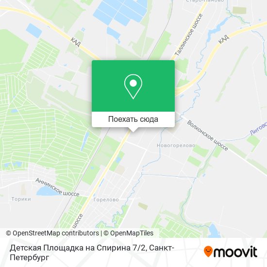 Карта Детская Площадка на Спирина 7 / 2