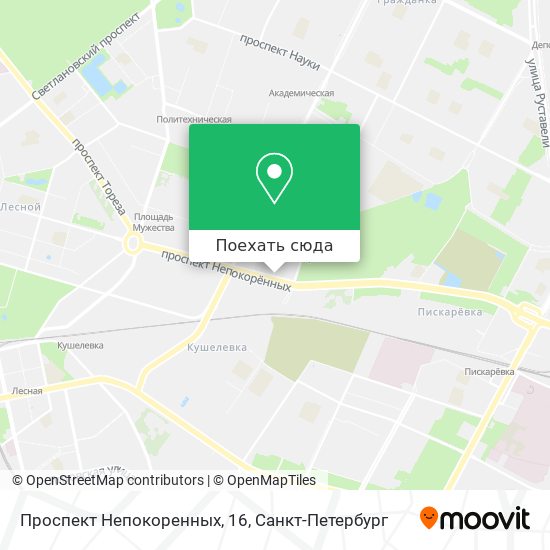 Карта Проспект Непокоренных, 16