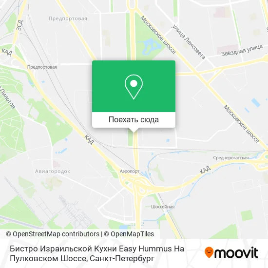Карта Бистро Израильской Кухни Easy Hummus На Пулковском Шоссе