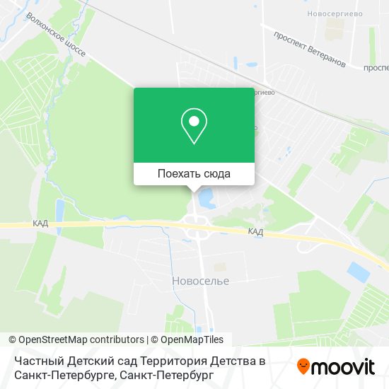 Карта Частный Детский сад Территория Детства в Санкт-Петербурге