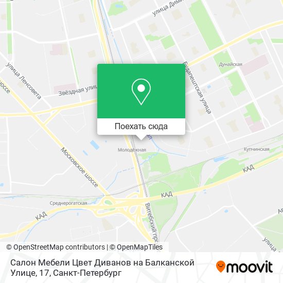 Карта Салон Мебели Цвет Диванов на Балканской Улице, 17