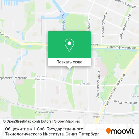 Карта Общежитие # 1 Спб. Государственного Технологического Института