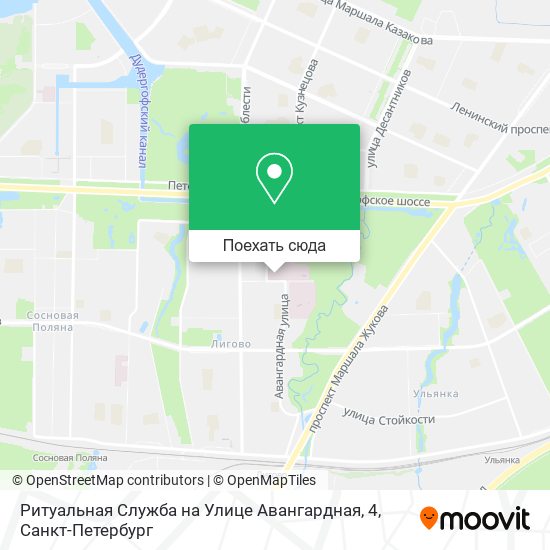 Карта Ритуальная Служба на Улице Авангардная, 4
