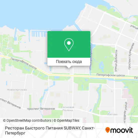 Карта Ресторан Быстрого Питания SUBWAY