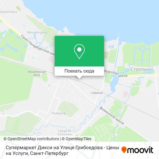 Карта Супермаркет Дикси на Улице Грибоедова - Цены на Услуги