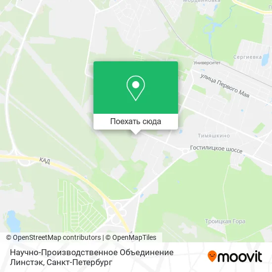 Карта Научно-Производственное Объединение Линстэк