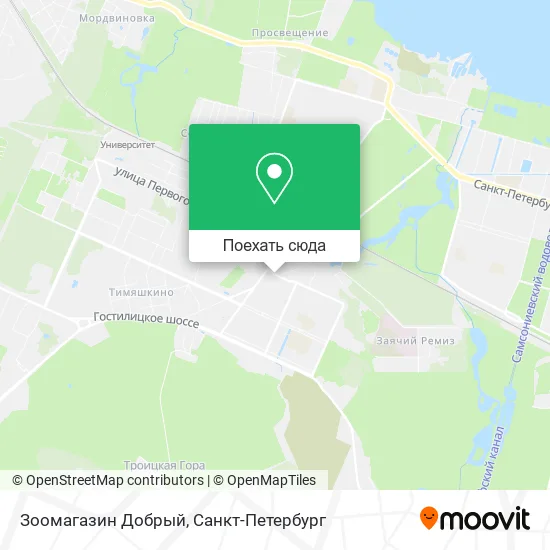 Карта Зоомагазин Добрый