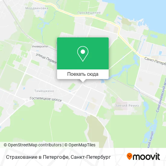 Карта Страхование в Петергофе