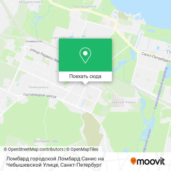 Карта Ломбард городской Ломбард Санис на Чебышевской Улице