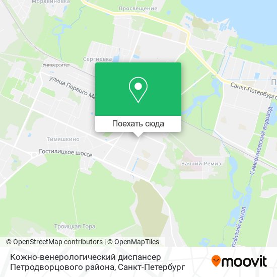 Карта Кожно-венерологический диспансер Петродворцового района