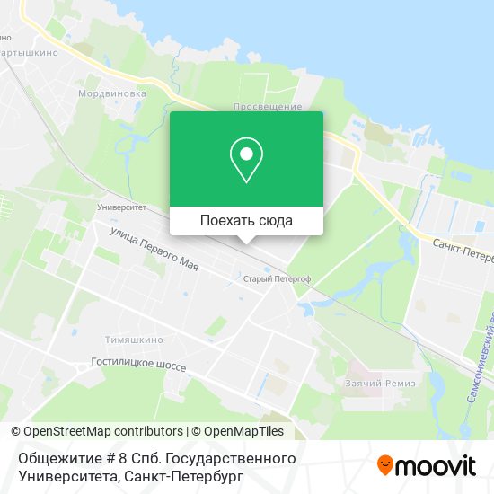 Карта Общежитие # 8 Спб. Государственного Университета