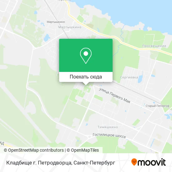 Карта Кладбище г. Петродворца