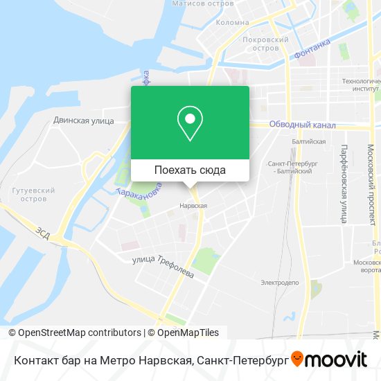Карта Контакт бар на Метро Нарвская