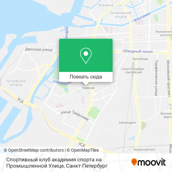 Карта Спортивный клуб академия спорта на Промышленной Улице