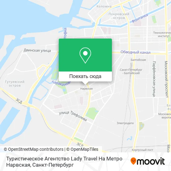 Карта Туристическое Агентство Lady Travel На Метро Нарвская