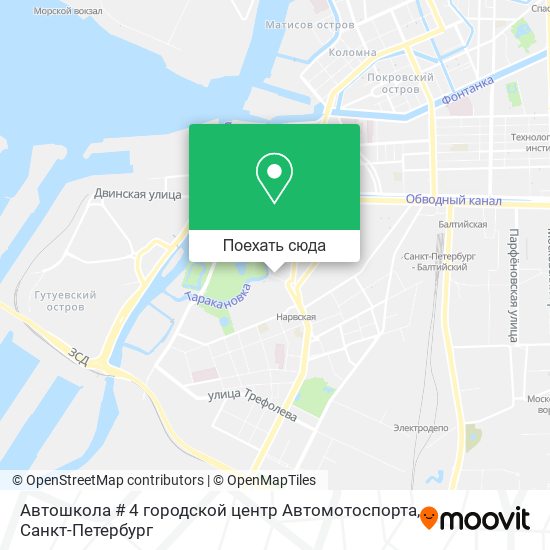 Карта Автошкола # 4 городской центр Автомотоспорта