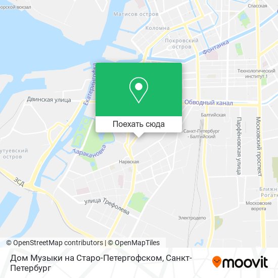 Карта Дом Музыки на Старо-Петергофском