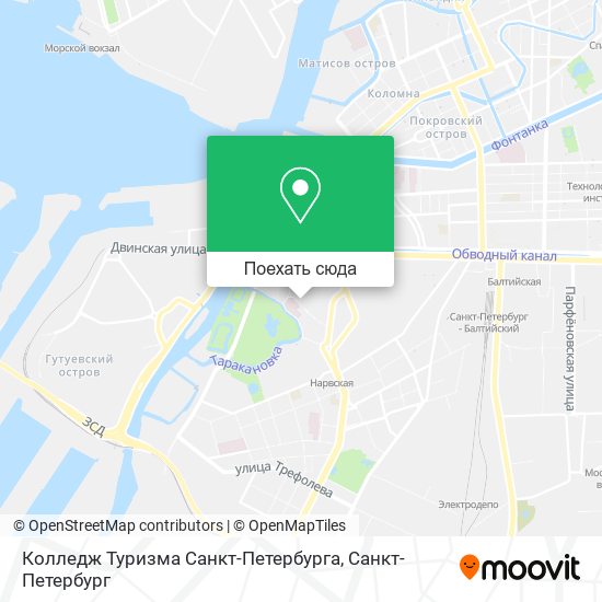 Карта Колледж Туризма Санкт-Петербурга