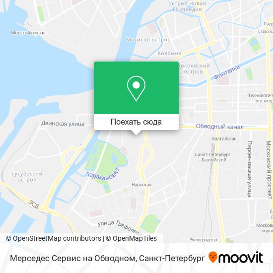 Карта Мерседес Сервис на Обводном