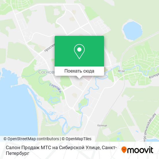 Карта Салон Продаж МТС на Сибирской Улице