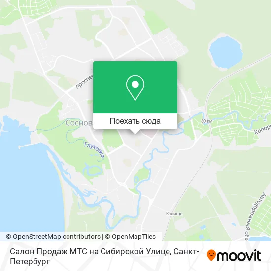 Карта Салон Продаж МТС на Сибирской Улице