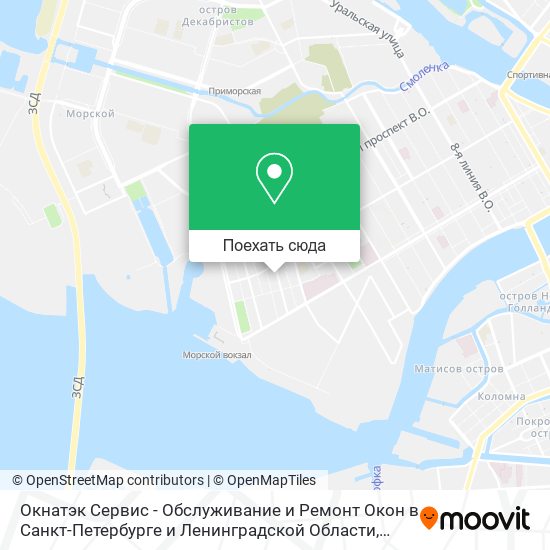 Карта Окнатэк Сервис - Обслуживание и Ремонт Окон в Санкт-Петербурге и Ленинградской Области