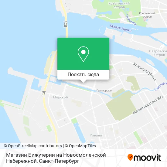 Карта Магазин Бижутерии на Новосмоленской Набережной