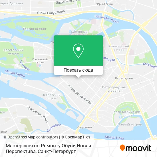 Карта Мастерская по Ремонту Обуви Новая Перспектива