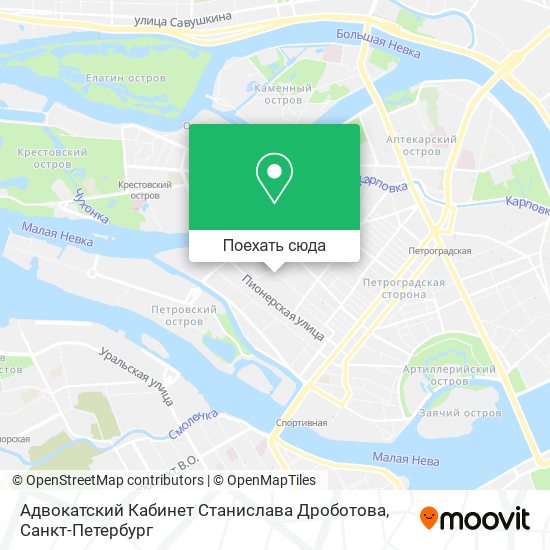 Карта Адвокатский Кабинет Станислава Дроботова