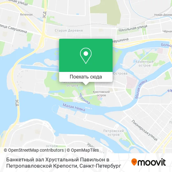 Карта Банкетный зал Хрустальный Павильон в Петропавловской Крепости