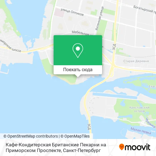 Карта Кафе-Кондитерская Британские Пекарни на Приморском Проспекте