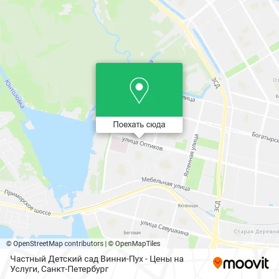 Карта Частный Детский сад Винни-Пух - Цены на Услуги