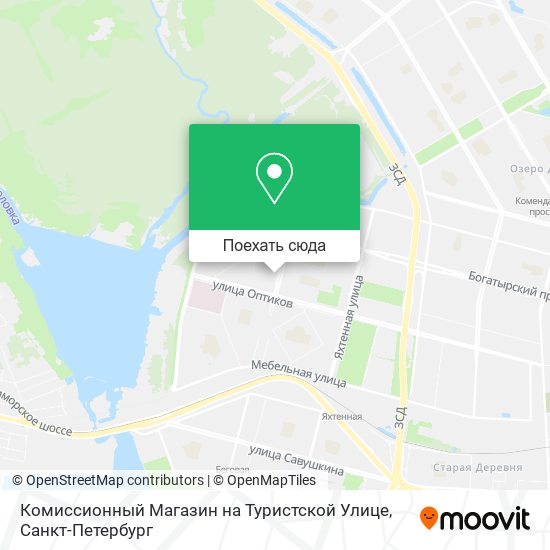 Карта Комиссионный Магазин на Туристской Улице