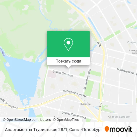 Карта Апартаменты Ттуристская 28/1