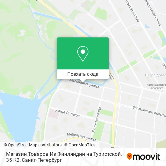 Карта Магазин Товаров Из Финляндии на Туристской, 35 К2