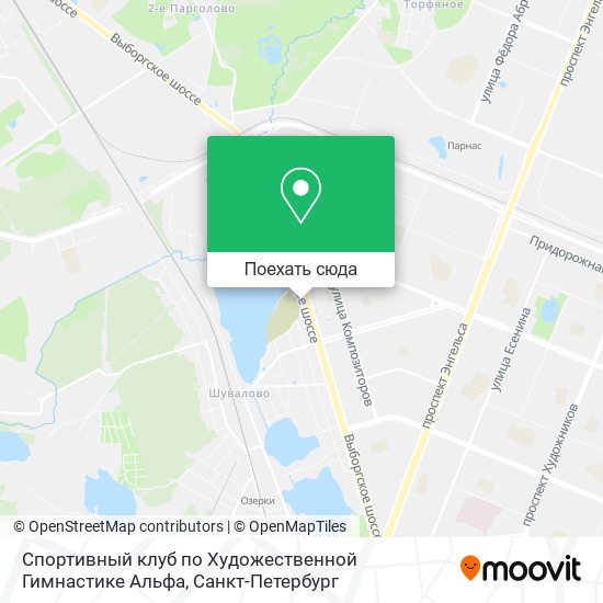 Карта Спортивный клуб по Художественной Гимнастике Альфа