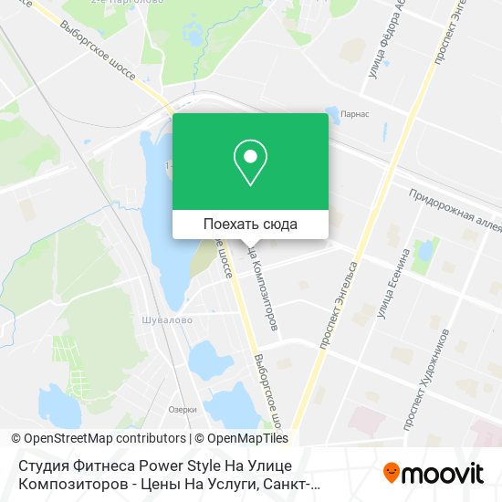 Карта Студия Фитнеса Power Style На Улице Композиторов - Цены На Услуги