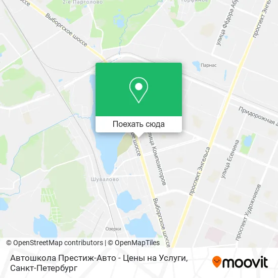 Карта Автошкола Престиж-Авто - Цены на Услуги
