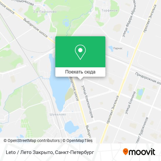 Карта Leto / Лето Закрыто