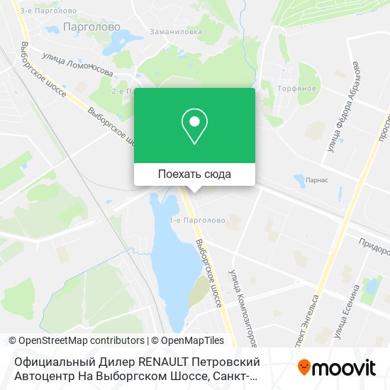 Карта Официальный Дилер RENAULT Петровский Автоцентр На Выборгском Шоссе
