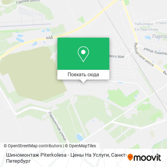 Карта Шиномонтаж Piterkolesa - Цены На Услуги