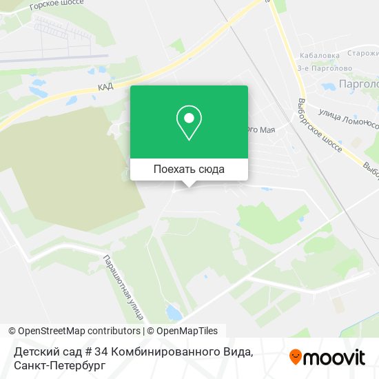 Карта Детский сад # 34 Комбинированного Вида