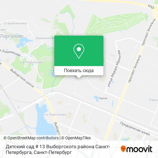 Карта Детский сад # 13 Выборгского района Санкт-Петербурга
