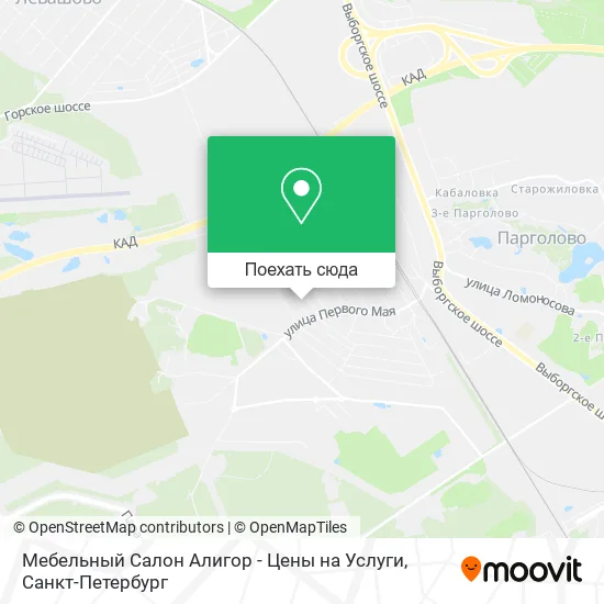 Карта Мебельный Салон Алигор - Цены на Услуги
