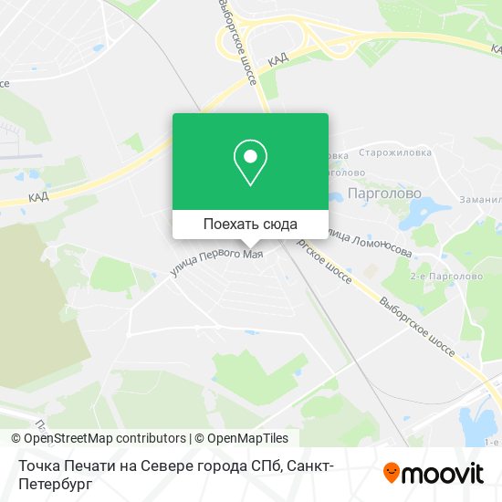 Карта Точка Печати на Севере города СПб