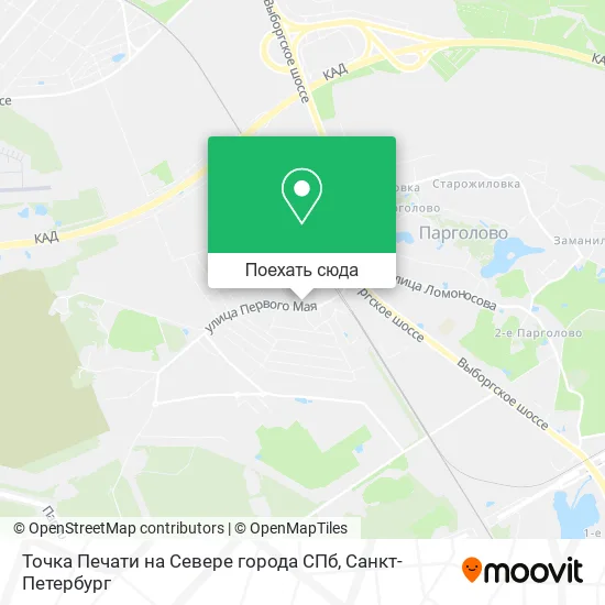 Карта Точка Печати на Севере города СПб