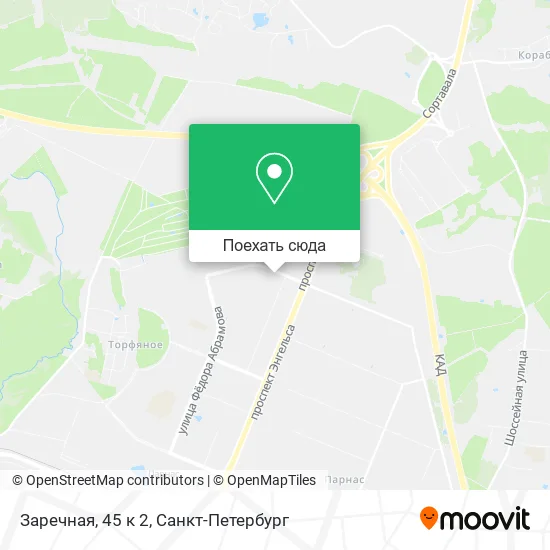 Карта Заречная, 45 к 2
