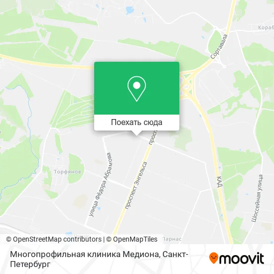Карта Многопрофильная клиника Медиона