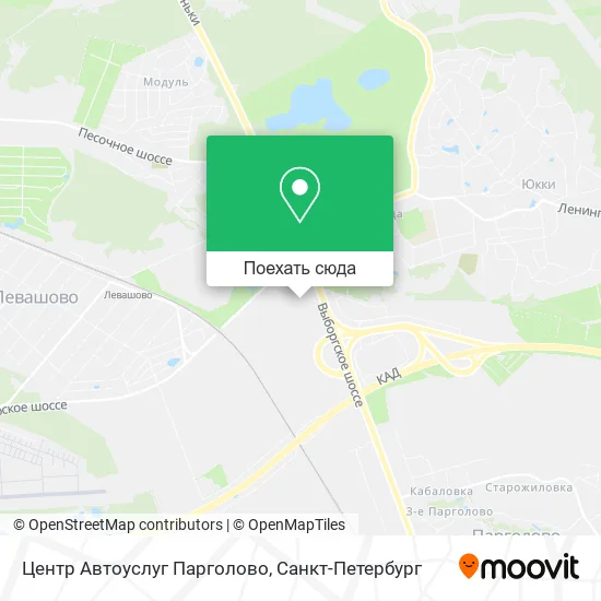 Карта Центр Автоуслуг Парголово